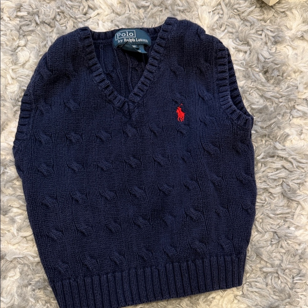 Polo by Ralph Lauren Kids Navy Knit Cardigan and Vest - Picture 3 of 6